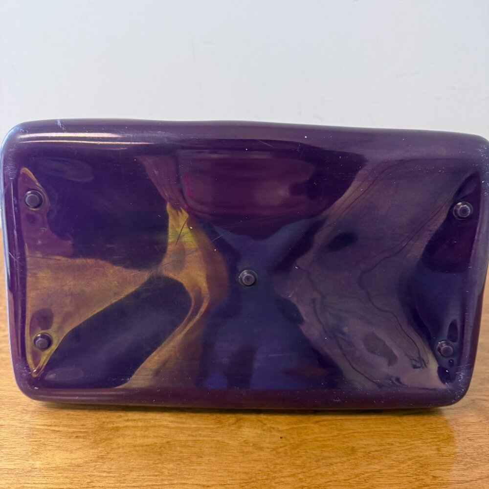 Furla Purple Jelly Satchel Handbag PVC Glossy Top Handle Designer Purse - Picture 6 of 6
